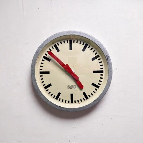 1960S East German Industrial Factory Clock By RFT