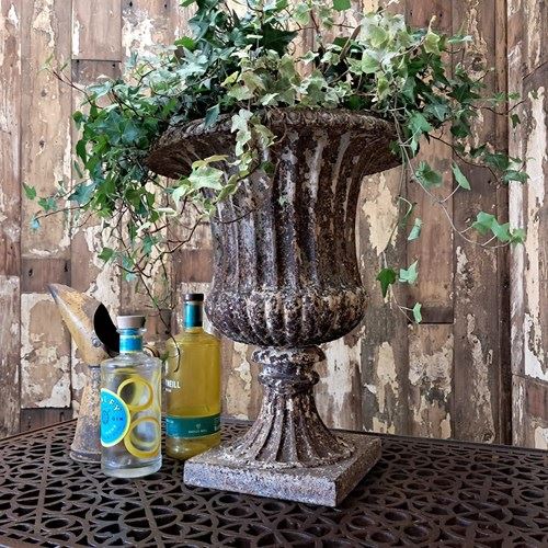 19Th Century French Cast Iron Urn