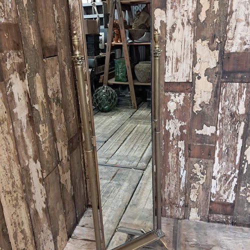 Antique Brass Cheval Mirror