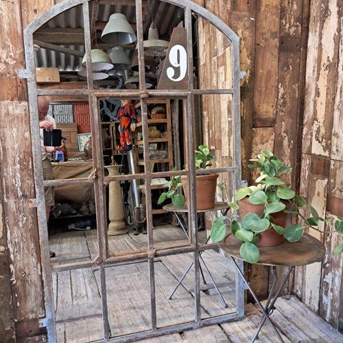 Cast Iron Factory Window Mirror No.9