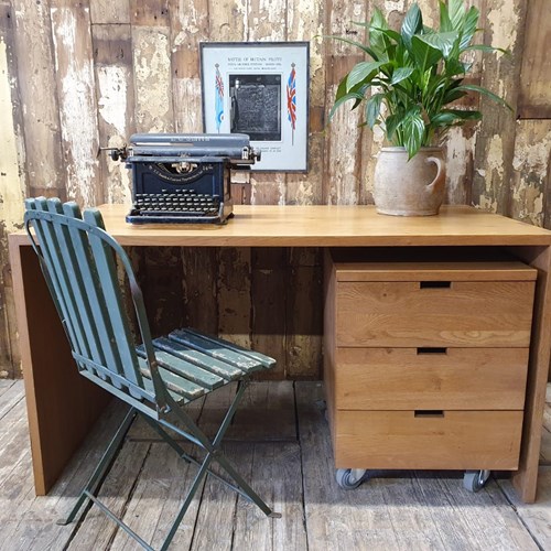 Contemporary Oak Desk Set