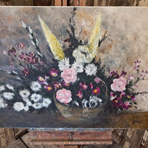 Floral Centrepiece Oil On Canvas