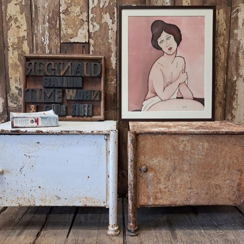 French Prison Bedside Cabinets