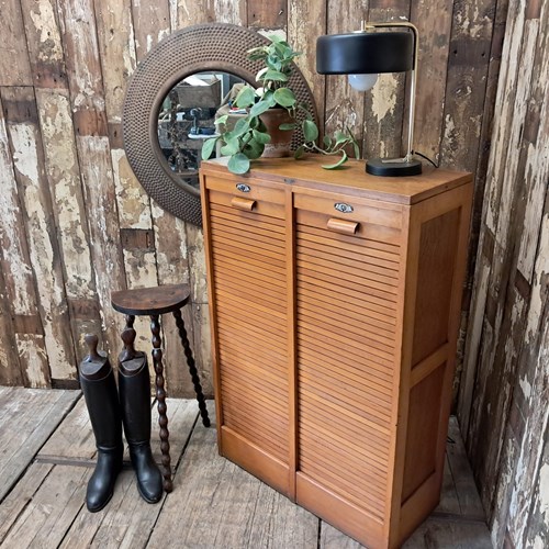 French Double Tambour Cabinet