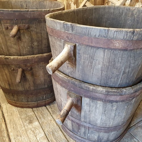 Antique French Grape Harvesting Buckets