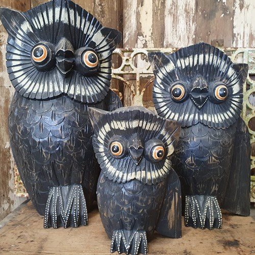 Hand-Carved Owls