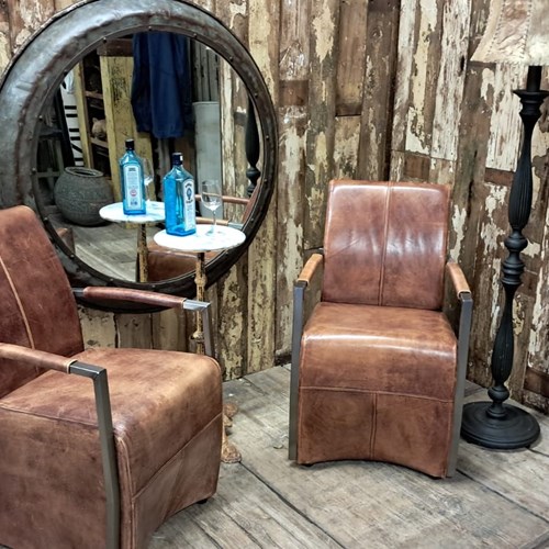 Industrial Leather Chairs