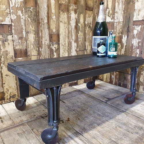 Industrial Wheeled Coffee Table