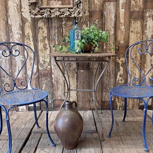 Pair Of French Iron Garden Chairs