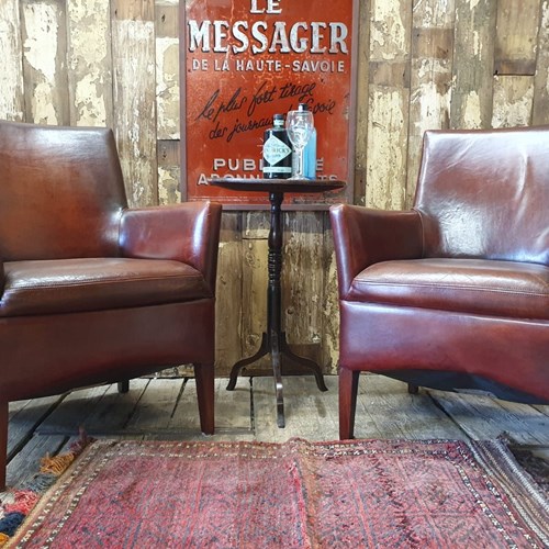 Pair Of Leather Library Chairs