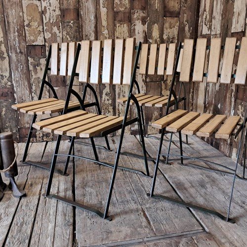 Set Of Four Folding Bistro Chairs