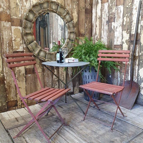 Slatted Folding Bistro Chairs