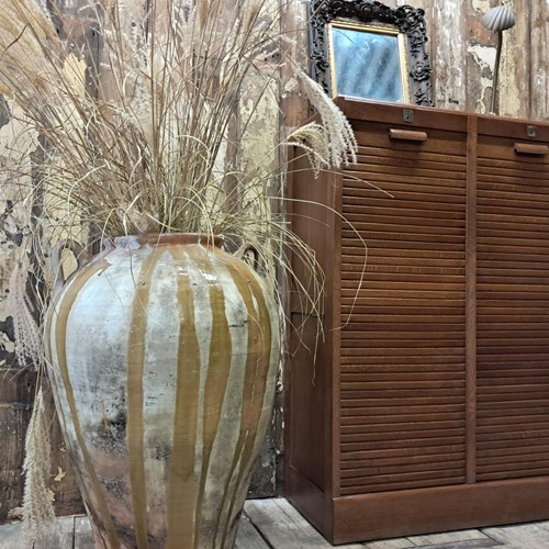 Small Double Tambour Cabinet