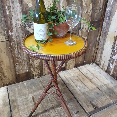French Polyrattan Side Table