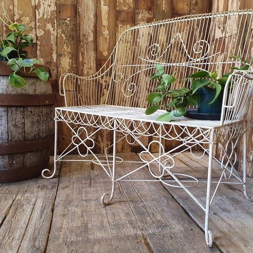 Vintage Wire Garden Bench