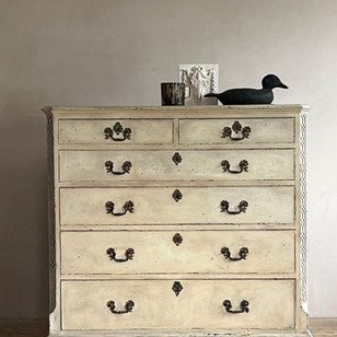 A Painted 18Thc Chest Of Drawers