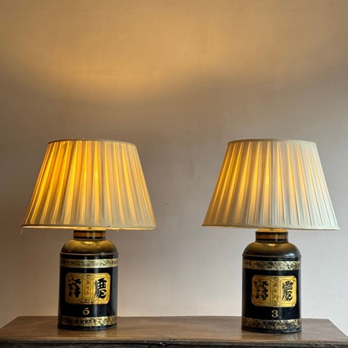 A Pair Of 19Thc Tea Canister Lamps