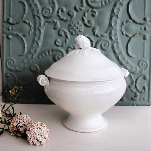 Large French Vintage Porcelain Tureen