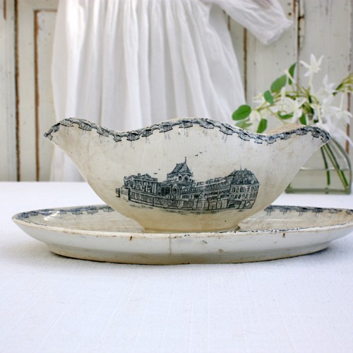 French Antique Ironstone Sauce Boat