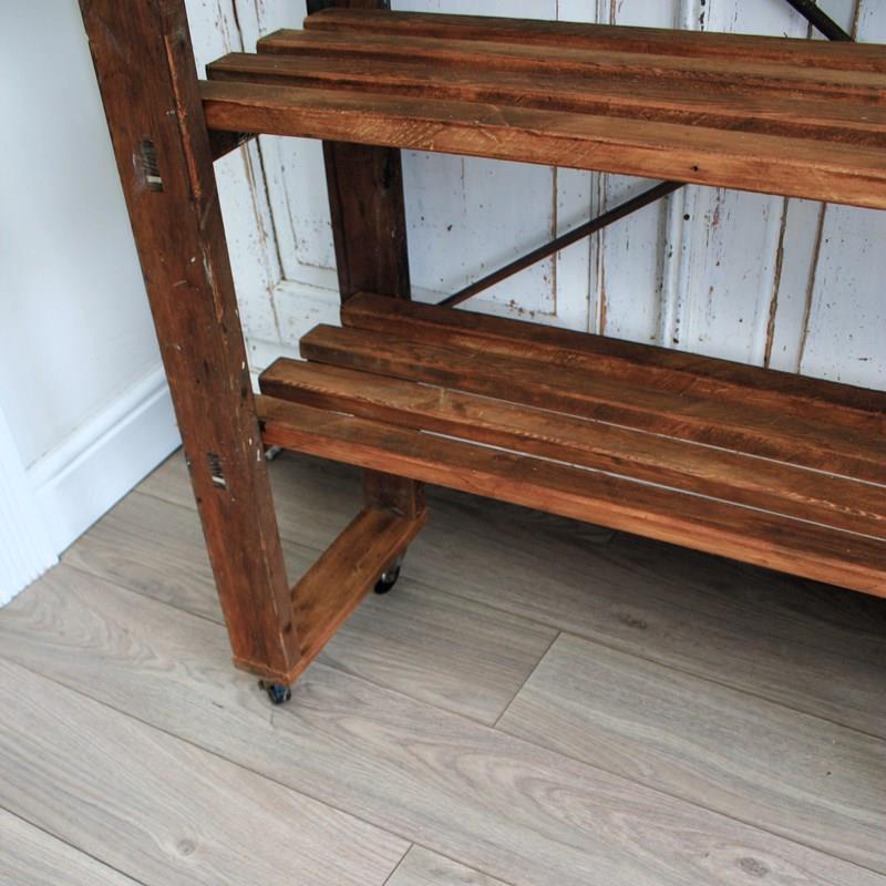 French Vintage Industrial Wooden Slated Shelves On Castors-restored-2-b-loved-img-1773-main-638240717075911325.JPG