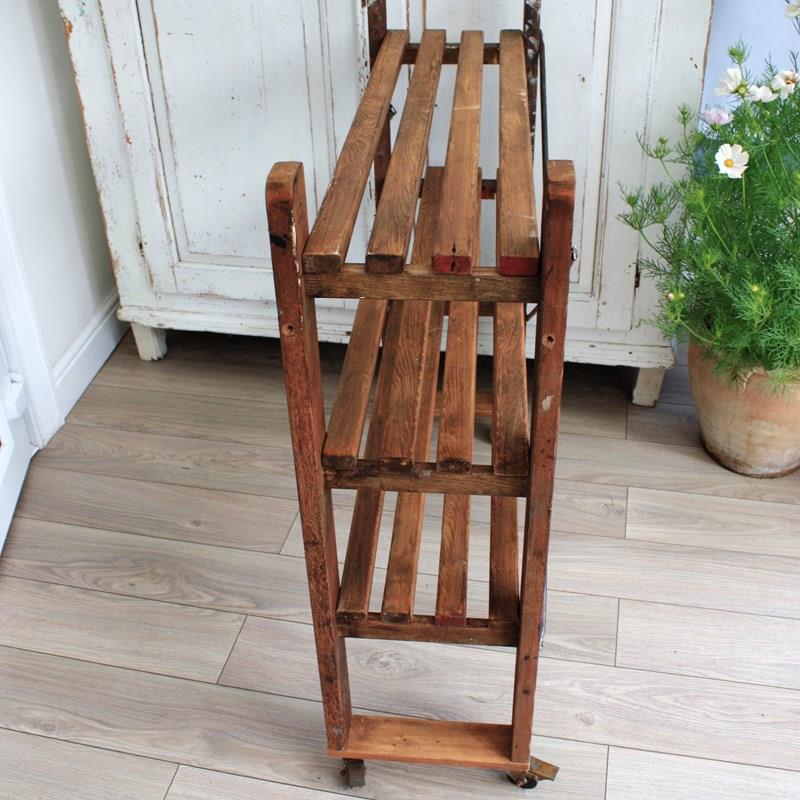 French Vintage Industrial Wooden Slated Shelves On Castors-restored-2-b-loved-img-1777-main-638240717180791477.JPG