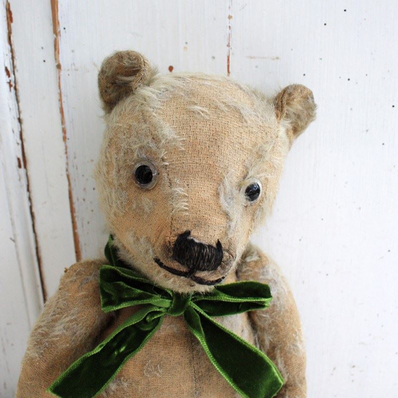 Old English16" Threadbare Teddy Bear With Glass Eyes And Mohair Fur-restored-2-b-loved-img-4089-main-638374720469258453.JPG