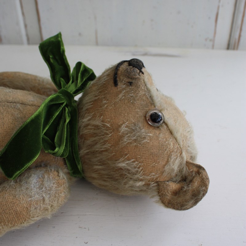 Old English16" Threadbare Teddy Bear With Glass Eyes And Mohair Fur-restored-2-b-loved-img-4100-main-638374720880152522.JPG
