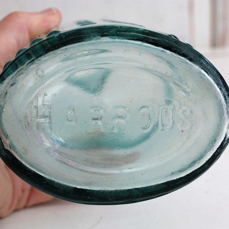Large Decorative Ribbed Oval Aqua Poison Bottle-restored-2-b-loved-img-4581-main-638004858772904412.JPG