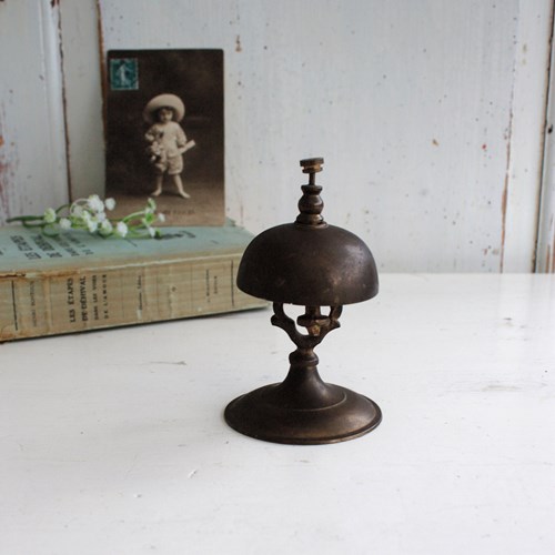 French Vintage Brass Shop Or Hotel Bell