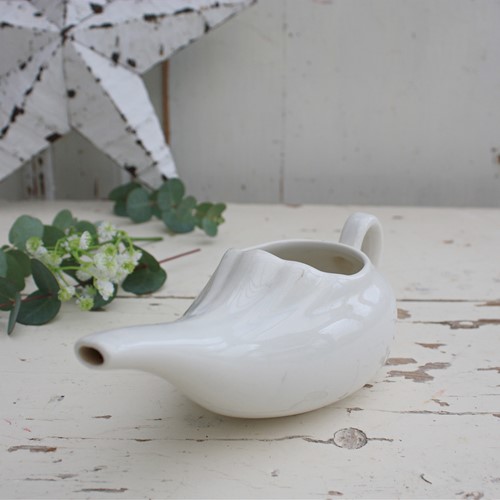 Small French White Ironstone Sauce Or Gravy Boat