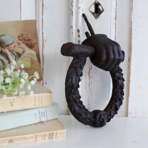 Large And Heavy French Cast Iron Door Knocker