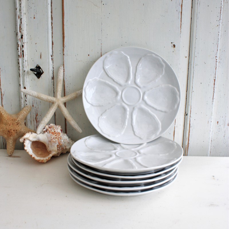 Six White French Vintage Oyster Plates-restored-2-b-loved-img-8505-main-638107648523729973.JPG