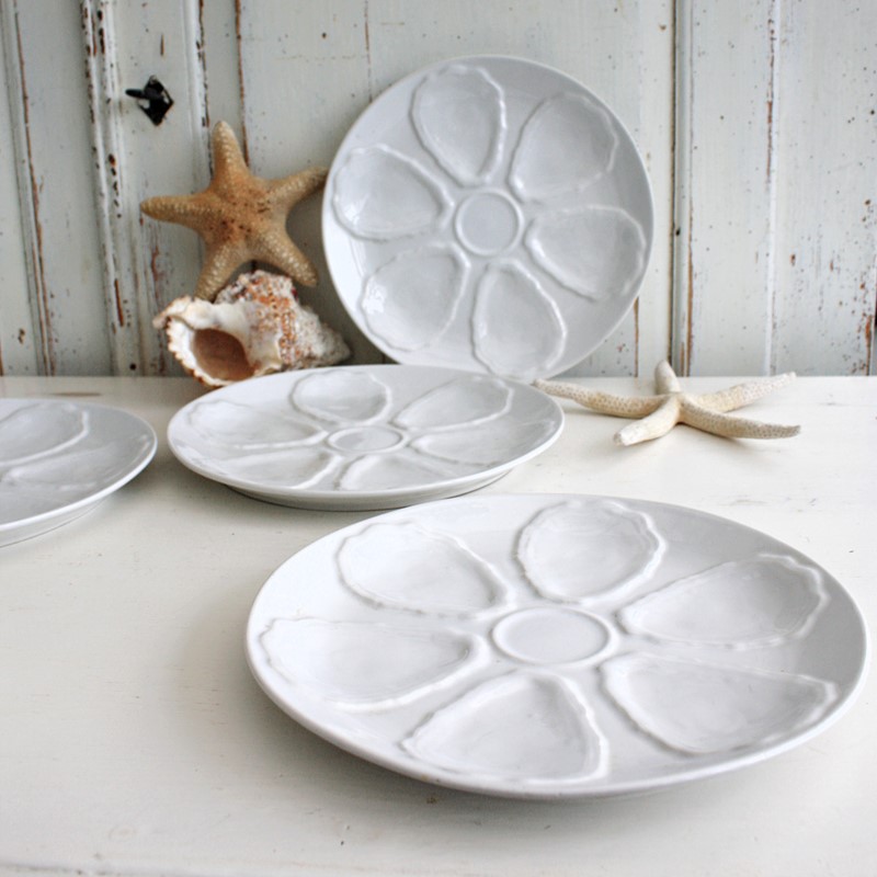 Six White French Vintage Oyster Plates-restored-2-b-loved-img-8519-main-638107648403848283.JPG