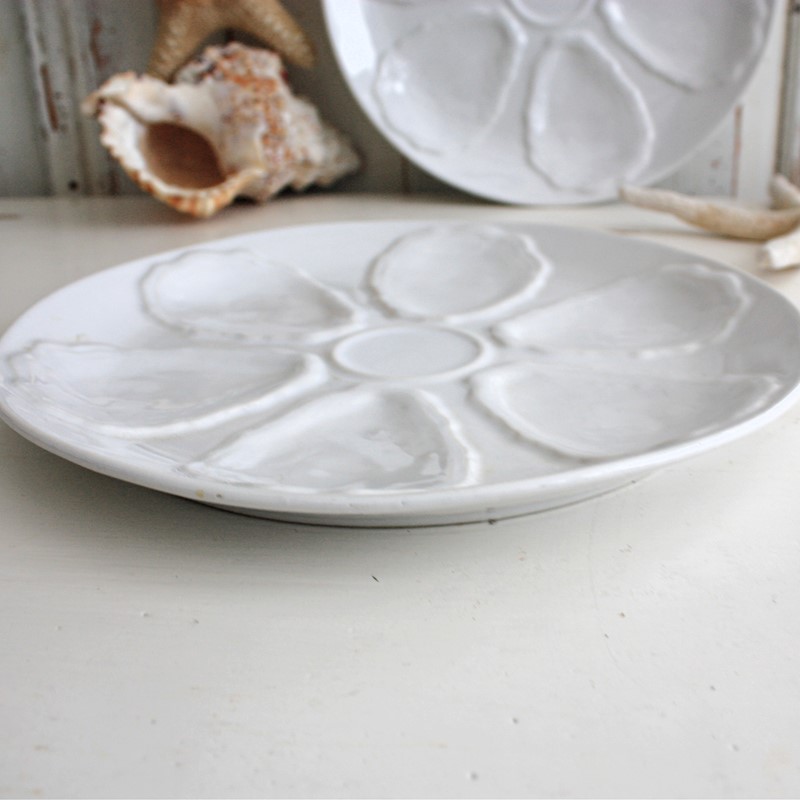 Six White French Vintage Oyster Plates-restored-2-b-loved-img-8522-main-638107649129394278.JPG