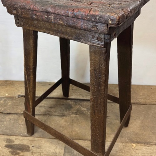 Primitive 19C Blacksmiths Stool From The Cambridgeshire Fens