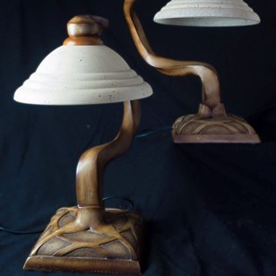21St Century Twisted Deco Lamps Wit...