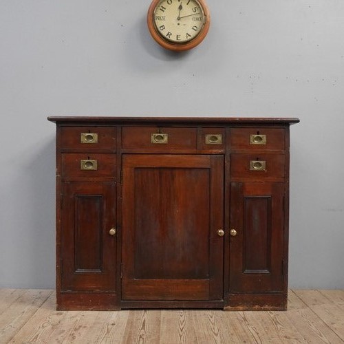 Mahogany & Brass Shop Cabinet c1890