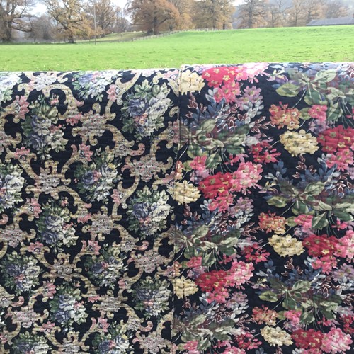 Antique Welsh Reversible Quilt - Floral Pattern 