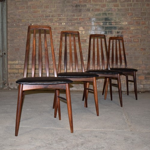 Set Of 4 Koefoeds Rosewood Eva Dining Chairs