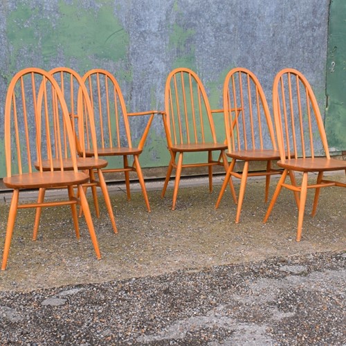 Set of #6 Ercol Quaker Dining Chairs