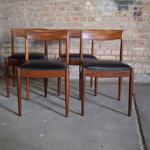 Set Of 4 Lubke Teak Dining Chairs