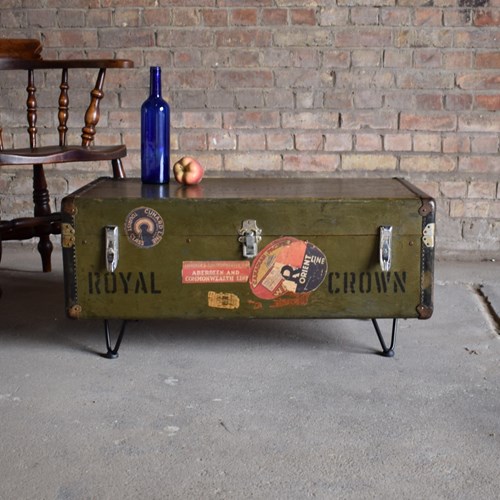 Up-Cycled Steamer Trunk Coffee Table  