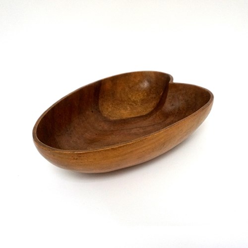 Mid Century Large Carved Wood Bowl