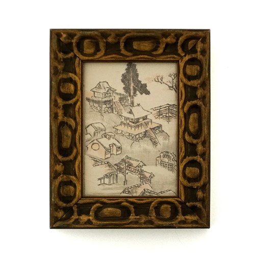 Antique Japanese Silk Woodblock Print