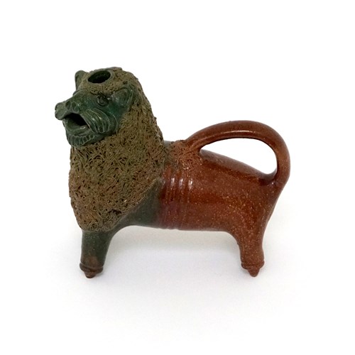 19Th Century Salt Glazed Earthenware Lion Jug 