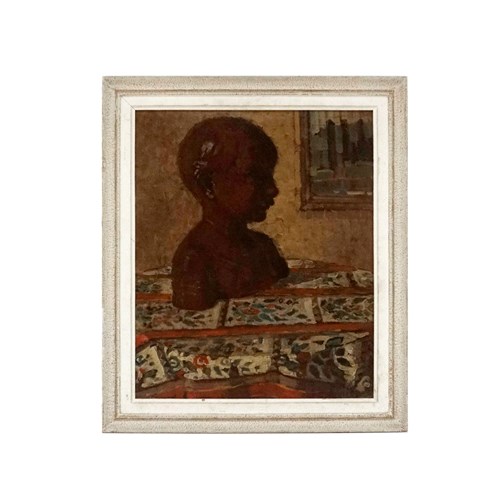 Vintage Oil Painting 'Still Life With Terracotta Sculpture'