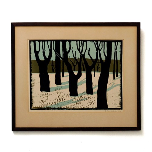 Eric Cederberg Mid Century Print 'Winter Trees' Signed & Dated 1961