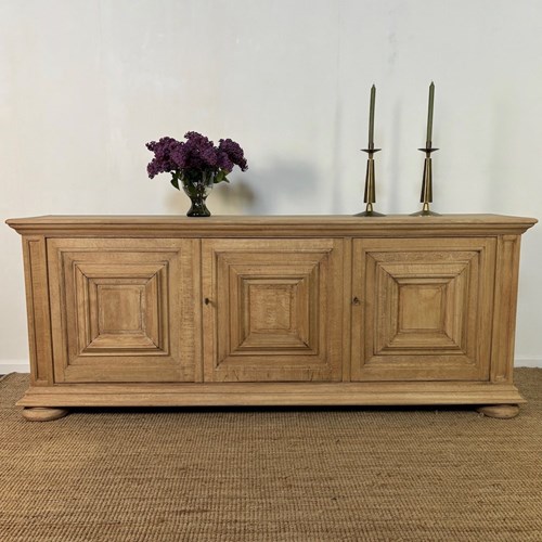 Large Continental Bleached Oak Sideboard