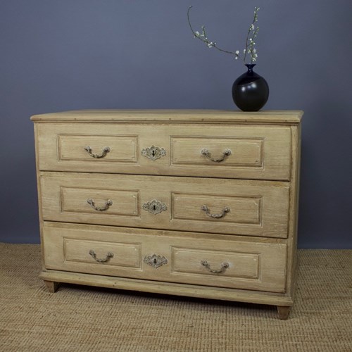 Antique French Bleached Oak Chest Of Drawers