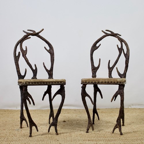 Pair Of Decorative Scagliola Chairs 